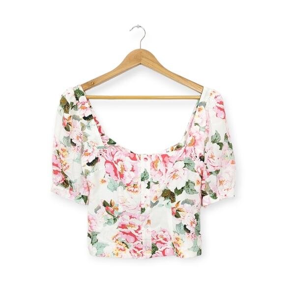 NWT Favorite Daughter The One That Got Away Floral Square Neck Blouse Size S - Picture 1 of 8